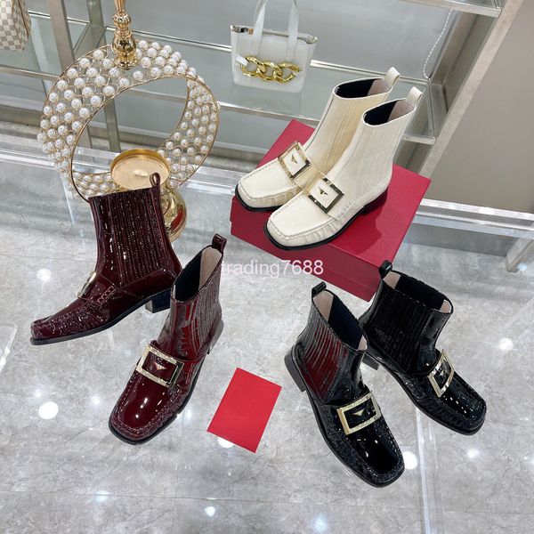 boots metal square buckle short boots women's autumn winter thick heel martin patent leather single middle chelsea, Black
boots metal square buckle short boots women's autumn winter thick heel martin patent leather single middle chelsea, Black