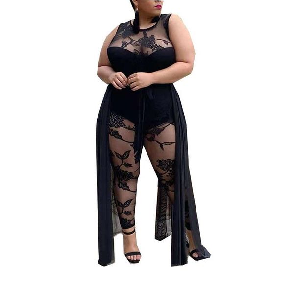 women's plus size pants wear black summer sleeveless jumpsuit street women elegance round collar lace flocking print casual base drop
women's plus size pants wear black summer sleeveless jumpsuit street women elegance round collar lace flocking print casual base drop
