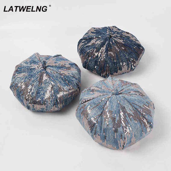 new ins denim fabric sequins berets fashion street beret hat women leisure painter hat ladies dress up hats wholesale j220722, Blue;gray
new ins denim fabric sequins berets fashion street beret hat women leisure painter hat ladies dress up hats wholesale j220722, Blue;gray
