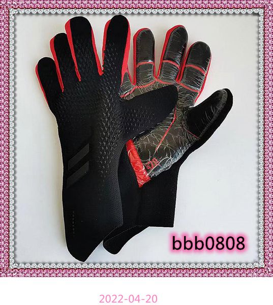 2021 men kids size latex professional soccer goalkeeper gloves no finger protection football match gloves cx, Black