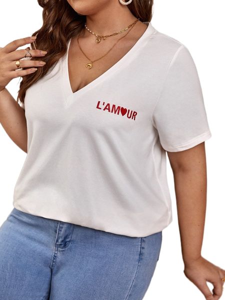 plus letter embroidery tee e1ur#, Black 
plus letter embroidery tee e1ur#, Black