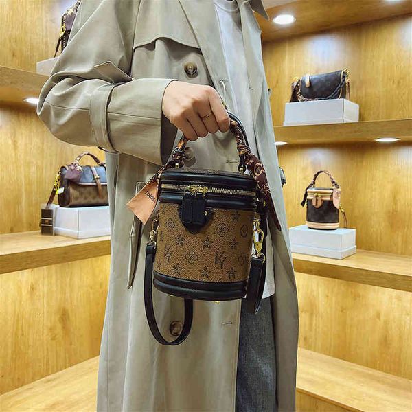 kuya ky women's bag small bucket silk scarf handbag single shoulder menger bag autumn and winter
