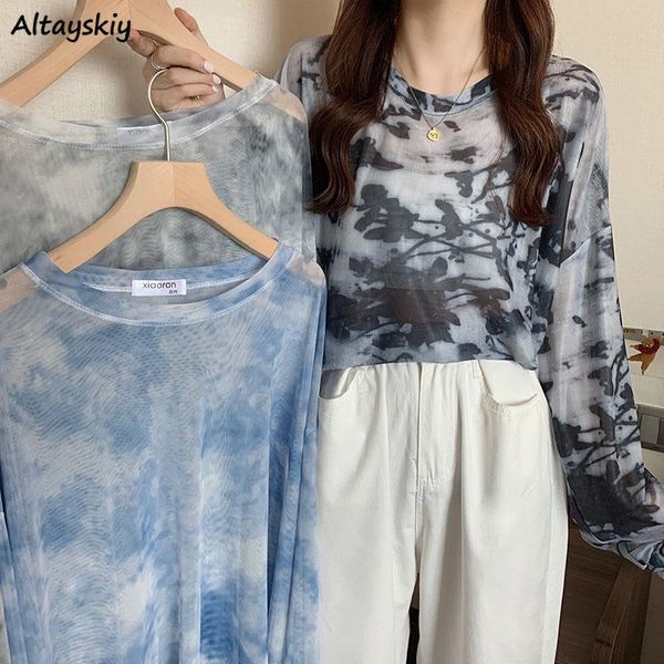 tie dye long sleeve t shirt t-shirts women breathable summer o-neck design mesh sun-proof loose tshirts korean style all-match, White
tie dye long sleeve t shirt t-shirts women breathable summer o-neck design mesh sun-proof loose tshirts korean style all-match, White