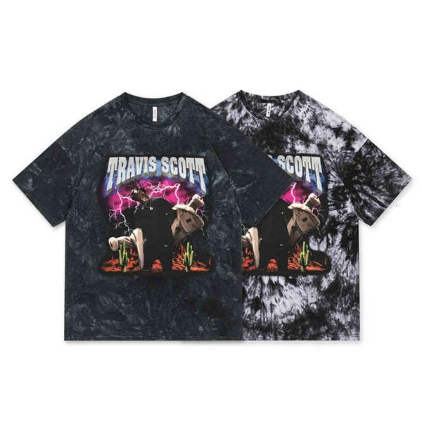 2022 summer new tie dye rapper print hip hop men's and women's casual round neck short sleeve t-shirt, White;black
2022 summer new tie dye rapper print hip hop men's and women's casual round neck short sleeve t-shirt, White;black