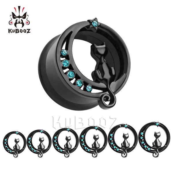 kubooz stainless steel cat moon ear plugs tunnels earrings piercing body jewelry stretchers wholesale 8mm to 16mm 40pcs, Silver
kubooz stainless steel cat moon ear plugs tunnels earrings piercing body jewelry stretchers wholesale 8mm to 16mm 40pcs, Silver
