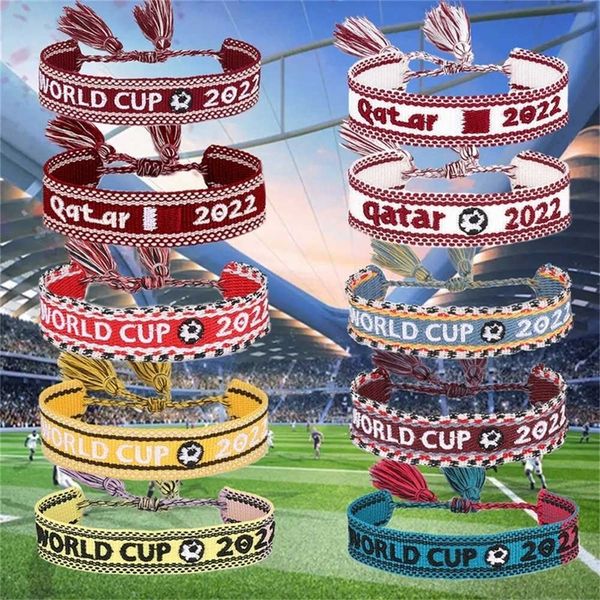 2022 qatar world cup fan woven bracelet embroidered handmade knit bracelets football soccer tassel bangle wristband team wrist rope bangles, Red;brown
2022 qatar world cup fan woven bracelet embroidered handmade knit bracelets football soccer tassel bangle wristband team wrist rope bangles, Red;brown