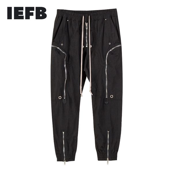 iefb male's trousers streetwear multi zipper trend men's casual pants drawstring elastic waist ankle-length 220330, Black
iefb male's trousers streetwear multi zipper trend men's casual pants drawstring elastic waist ankle-length 220330, Black