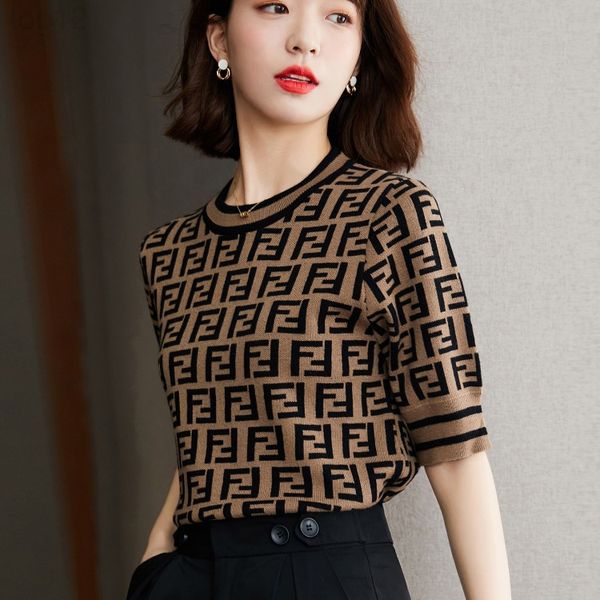 designer summer new double f letter ice silk thin pullover short sleeve shirt women's t-shirt wear 2022, White
designer summer new double f letter ice silk thin pullover short sleeve shirt women's t-shirt wear 2022, White