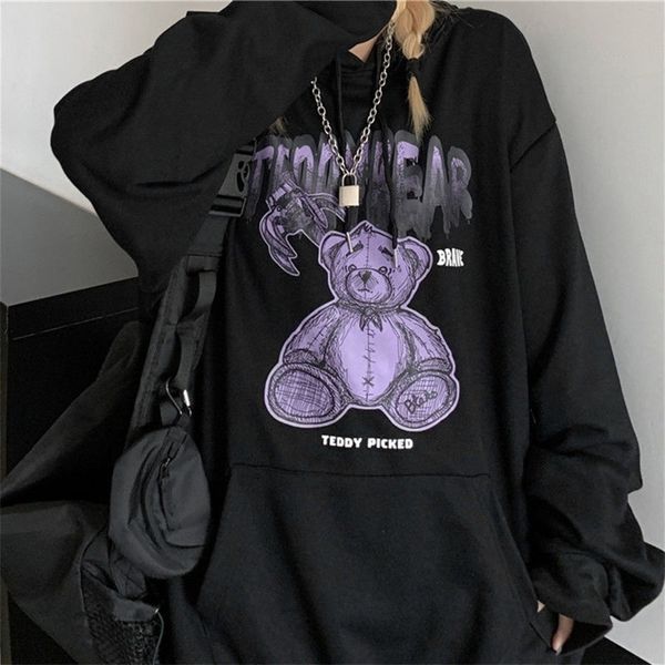women hoodie harajuku couple outfit bear print anime hoodies women goth hoody kawaii streetwear hooded longsleeved female 220804, Black
women hoodie harajuku couple outfit bear print anime hoodies women goth hoody kawaii streetwear hooded longsleeved female 220804, Black