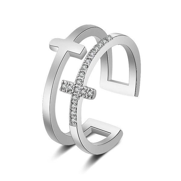 cluster rings jz tfb rllen sterling silver open double t cross gemstone 925 ring with logo diy jewelry for women., Golden;silver
cluster rings jz tfb rllen sterling silver open double t cross gemstone 925 ring with logo diy jewelry for women., Golden;silver
