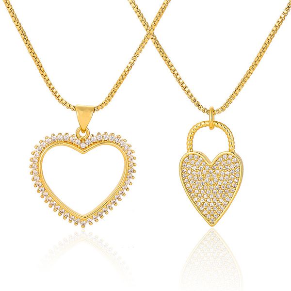 classic gold love pendant brass plated 18k zircon accessory niche geometric necklace female, Silver
classic gold love pendant brass plated 18k zircon accessory niche geometric necklace female, Silver