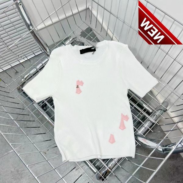 22s summer new ch solid metal standard patchwork cross slim fit sweet girl basic knitted short sleeve t-shirt, White;black
22s summer new ch solid metal standard patchwork cross slim fit sweet girl basic knitted short sleeve t-shirt, White;black