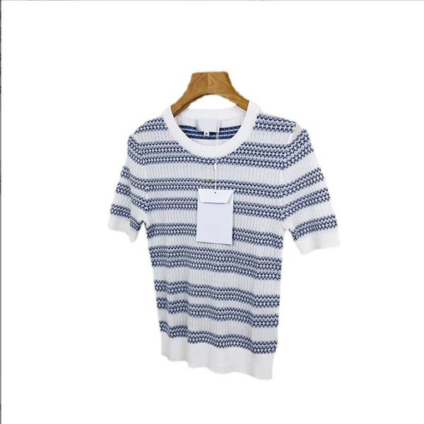 60 l 2022 runway summer brand same style sweater crew neck short sleeve t shirt women's sweaters xue, White;black
60 l 2022 runway summer brand same style sweater crew neck short sleeve t shirt women's sweaters xue, White;black