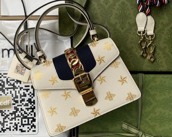 realfine bags 5a 470270 20cm sylvie gold bee star mini leather shoulder handbags for women with dust bag handle
realfine bags 5a 470270 20cm sylvie gold bee star mini leather shoulder handbags for women with dust bag handle