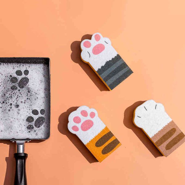 3pc cat claw sponge wiping scouring pads decontamination kitchen brush pot dishwashing block cleaning household supplies
3pc cat claw sponge wiping scouring pads decontamination kitchen brush pot dishwashing block cleaning household supplies