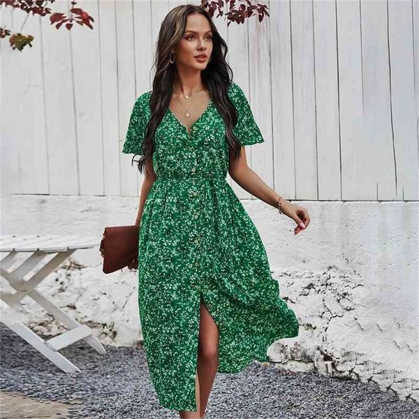 new ladies vintage maxi floral print summer dress women slim casual high waist button bohemian women beach dress vestidos female 210401, Black;gray
new ladies vintage maxi floral print summer dress women slim casual high waist button bohemian women beach dress vestidos female 210401, Black;gray
