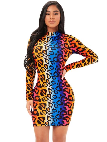 sxy ombre leopard print mock neck bodycon dress j1zt#, Black;gray
sxy ombre leopard print mock neck bodycon dress j1zt#, Black;gray