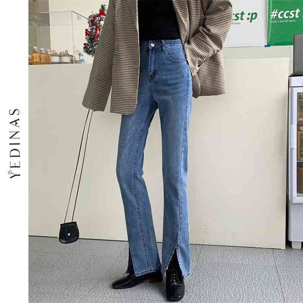 yedina denim pants high waist straight jeans for blue split vintage female long pant korean 210527
yedina denim pants high waist straight jeans for blue split vintage female long pant korean 210527