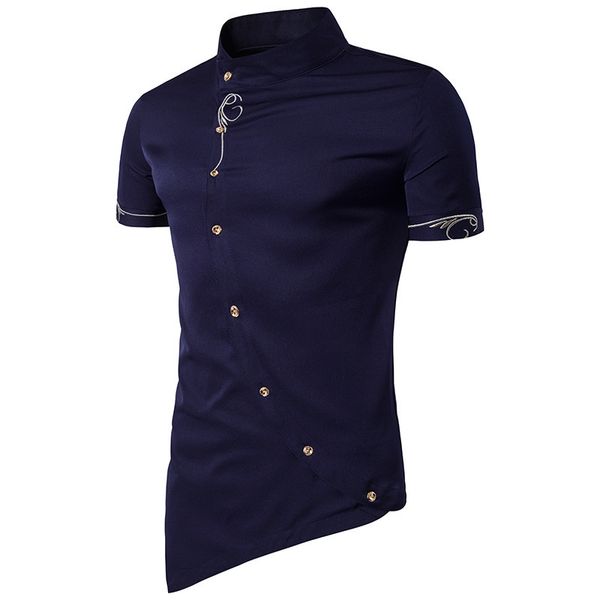 camisa de manga corta alta calidad para hombres marca camisas vestir con botones oblicuos personalidad 220606, White;black
camisa de manga corta alta calidad para hombres marca camisas vestir con botones oblicuos personalidad 220606, White;black