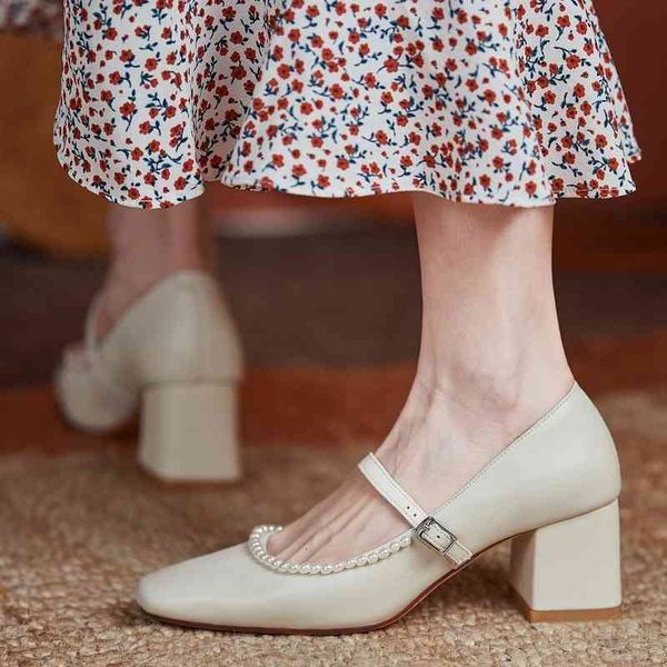 sandals spring thick heel square head one-way buckle single shoes pearl solid color simple temperament women's bw3w, Black
sandals spring thick heel square head one-way buckle single shoes pearl solid color simple temperament women's bw3w, Black