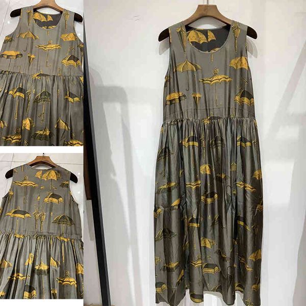 casual dresses p710780feng designer double sided printed silk dress, Black;gray 
casual dresses p710780feng designer double sided printed silk dress, Black;gray