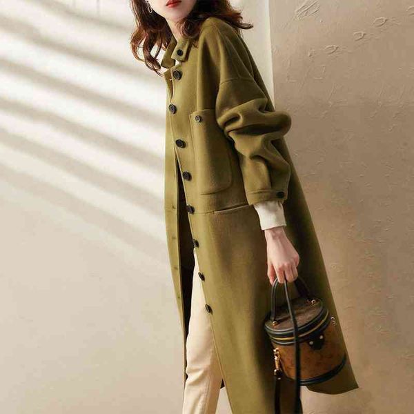 new arrival spring/autumn women loose casual long sleeve turn-down collar coat cotton pocket single breasted woolen coat w584 t220714, Black
new arrival spring/autumn women loose casual long sleeve turn-down collar coat cotton pocket single breasted woolen coat w584 t220714, Black