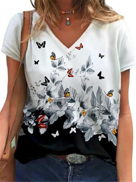 women fashion t-shirts summer short sleeve casual butterfly high street tee 5xl size clothing loose t-shirt, White
women fashion t-shirts summer short sleeve casual butterfly high street tee 5xl size clothing loose t-shirt, White
