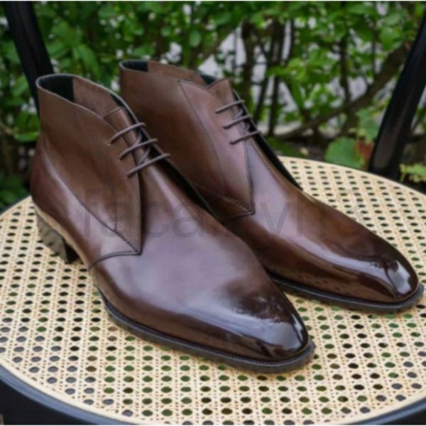 boots designer men's boot pu leather business street all-match men shoes, Black