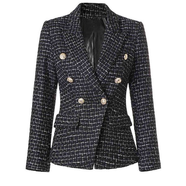 women's wool & blends blended wool fabric lattice slim double breasted lapel long sleeve women's suit coat, Black
women's wool & blends blended wool fabric lattice slim double breasted lapel long sleeve women's suit coat, Black