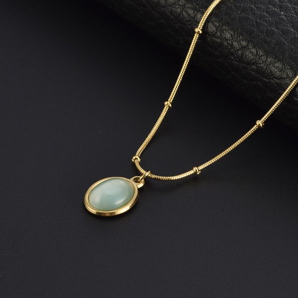 simple minority light luxury oval steel necklace blue cat's eye pendant clavicle chain temperament design high-grade sense jewelry, Silver
simple minority light luxury oval steel necklace blue cat's eye pendant clavicle chain temperament design high-grade sense jewelry, Silver