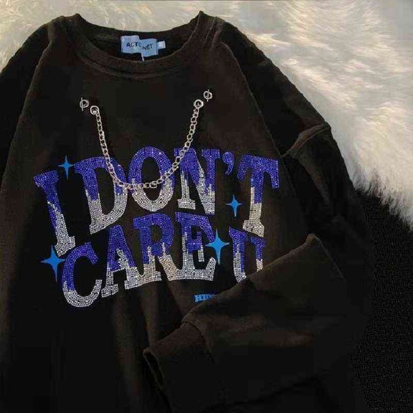 letter drill street hip-hop clothing chain pullover o-neck sweater womens 2022 spring design sense sweatshirts vintage women 220421, Black
letter drill street hip-hop clothing chain pullover o-neck sweater womens 2022 spring design sense sweatshirts vintage women 220421, Black