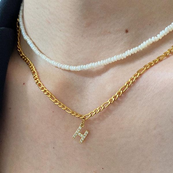 pendant necklaces figaro chain initial necklace, cubic zirconia letters, stainless steel for women girl gifts, Silver
pendant necklaces figaro chain initial necklace, cubic zirconia letters, stainless steel for women girl gifts, Silver