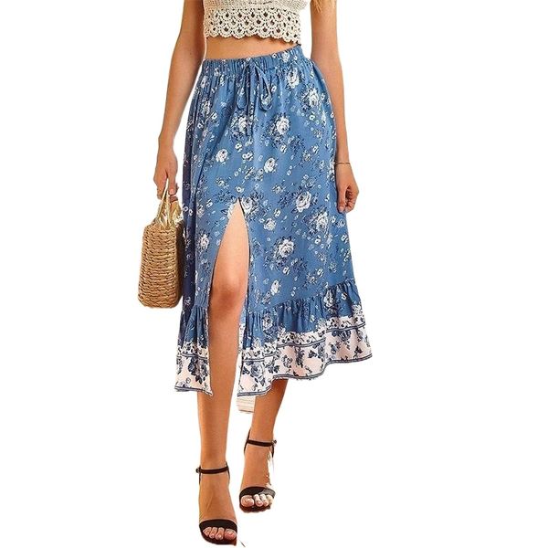 skirts summer bohemian vintage half-length midi skirt women floral print split high waist casual ladies beach boho 10hw#, Black
skirts summer bohemian vintage half-length midi skirt women floral print split high waist casual ladies beach boho 10hw#, Black