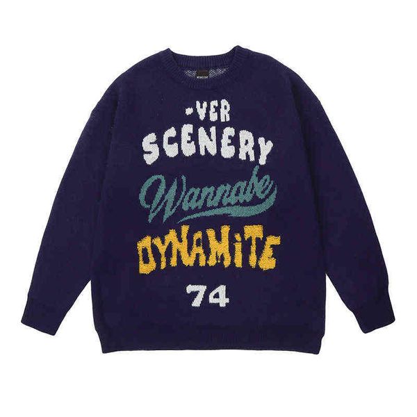 sweater men oversized black loose letter print women vintage retro knitted sweater autumn cotton pullover mens clothes t220730, White;black
sweater men oversized black loose letter print women vintage retro knitted sweater autumn cotton pullover mens clothes t220730, White;black