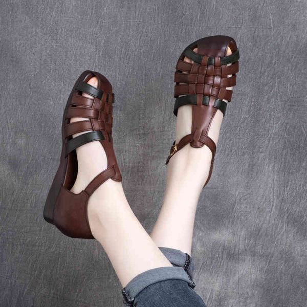 sandals spring cowhide round head woven hollow out side buckle low heel soft sole flat shoes 5d6o, Black
sandals spring cowhide round head woven hollow out side buckle low heel soft sole flat shoes 5d6o, Black
