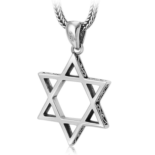 925 sterling silver six-pointed star pendant necklaces american european vintage handmade antique punk gothic hip-hop luxury jewelry accesso
925 sterling silver six-pointed star pendant necklaces american european vintage handmade antique punk gothic hip-hop luxury jewelry accesso