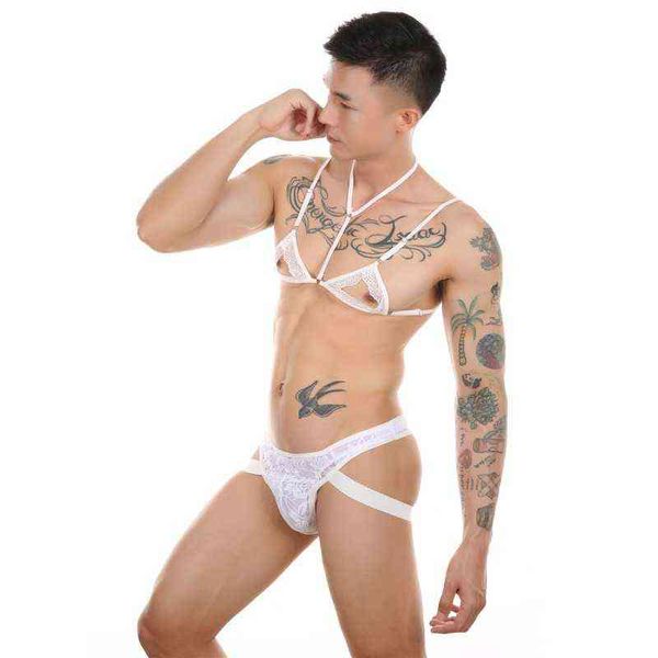 men's love suit exposed underwear gay lace neck bra mini vest seduces sultry pants mens thongs and g strings w220324, Red;black
men's love suit exposed underwear gay lace neck bra mini vest seduces sultry pants mens thongs and g strings w220324, Red;black