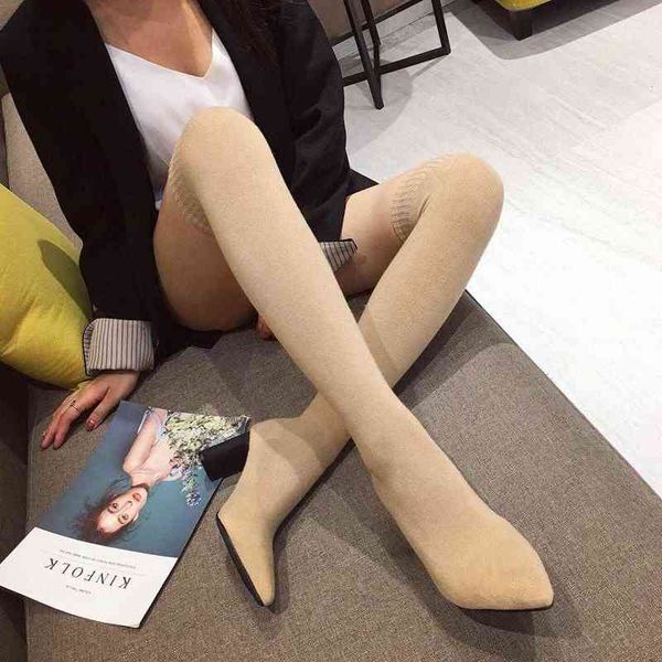 boots women sock over the knee pointed toe elastic fabric woman slip on thick hi 220815, Black
boots women sock over the knee pointed toe elastic fabric woman slip on thick hi 220815, Black
