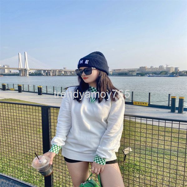 women's knits & tees high version 22 l family spring letter embroidery checkerboard sleeve collar half high wool sweater women, White
women's knits & tees high version 22 l family spring letter embroidery checkerboard sleeve collar half high wool sweater women, White