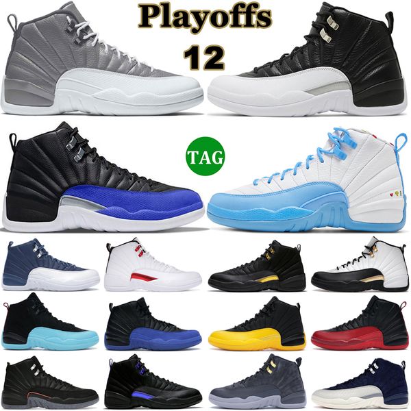 jumpman 12 basketball shoes men 12s playoffs black royalty taxi stealth hyper royal reverse flu game twist utility mens trainers outdoor spo