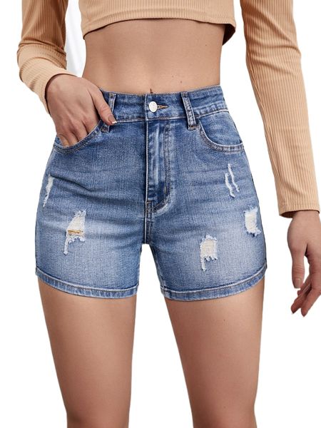 ripped detail straight leg denim shorts y8bn#, White;black
ripped detail straight leg denim shorts y8bn#, White;black
