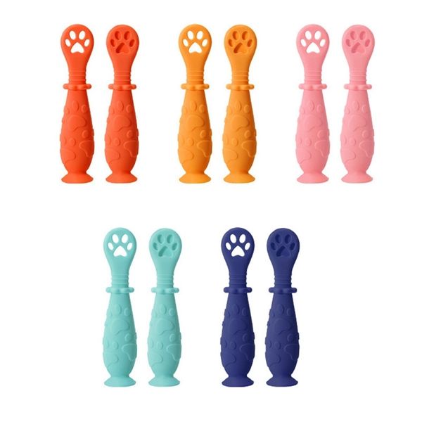 2 pcsset born baby spoon set children tableware soft silicone spoons teether antislip infant feeding utensils 220805
2 pcsset born baby spoon set children tableware soft silicone spoons teether antislip infant feeding utensils 220805