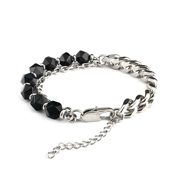 stainless steel cut black agate bracelet domineering men's jewelry bracelet, Golden;silver
stainless steel cut black agate bracelet domineering men's jewelry bracelet, Golden;silver