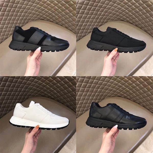designer shoes men prax 01 sneakers real leather platform flat trainers cloth lace-up runner breathable canvas shoe rubber sole, Black 
designer shoes men prax 01 sneakers real leather platform flat trainers cloth lace-up runner breathable canvas shoe rubber sole, Black