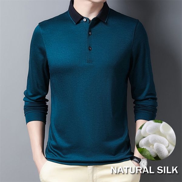 breathable natural silk polo shirt men long sleeve turn down collar neck regular fit thermal sports shirt pullover 210308, White;black
breathable natural silk polo shirt men long sleeve turn down collar neck regular fit thermal sports shirt pullover 210308, White;black