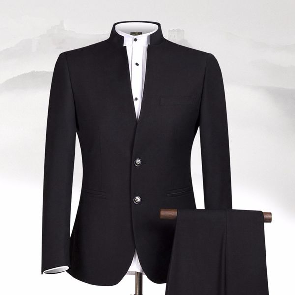 men's suits black zhongshan collar suits classic blazers brand design business custom formal tailors and pants sizes colors, White;black
men's suits black zhongshan collar suits classic blazers brand design business custom formal tailors and pants sizes colors, White;black
