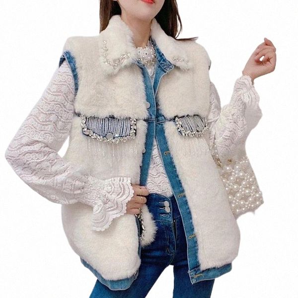 women's vests 2021 winter korean sweet streetwear vest coat ladies fashion beads luxury rhinestone imitation lamb wool waistcoat m4bx#, Black;white
women's vests 2021 winter korean sweet streetwear vest coat ladies fashion beads luxury rhinestone imitation lamb wool waistcoat m4bx#, Black;white