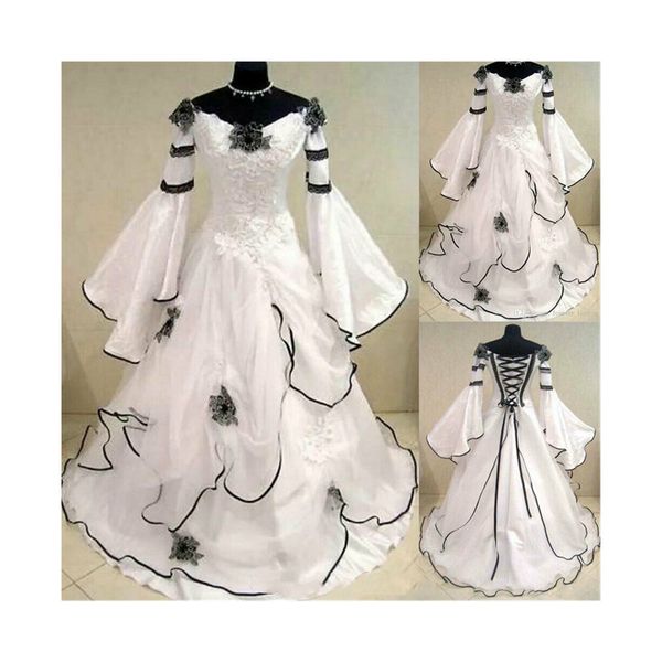 plus size wedding dress lace up back garden transparent 3 /4 sleeve lace a line sweep train appliques bridal gowns custom made, White
plus size wedding dress lace up back garden transparent 3 /4 sleeve lace a line sweep train appliques bridal gowns custom made, White