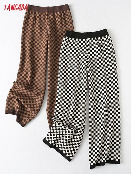 tangada fashion women plaid sweater pants wide leg trousers strethy waist pockets female pants yu204, Black;white
tangada fashion women plaid sweater pants wide leg trousers strethy waist pockets female pants yu204, Black;white