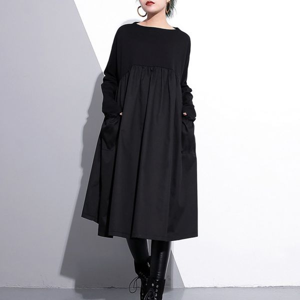 johnature fashion black spring women dress oneck long sleeve patchwork loose aline pocket casual dress y200805, Black;pink
johnature fashion black spring women dress oneck long sleeve patchwork loose aline pocket casual dress y200805, Black;pink